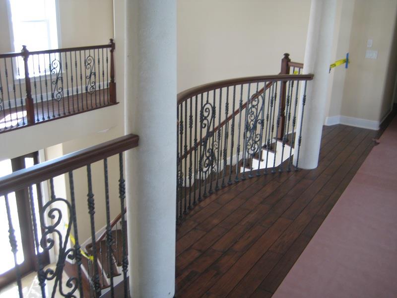 Balcony rail and hardwood walkway detail